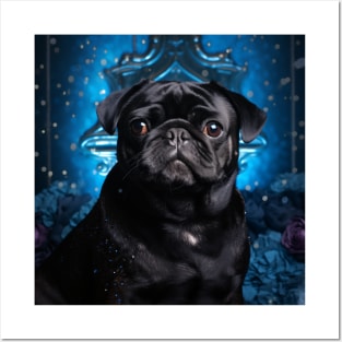 Goth Black Pug Posters and Art